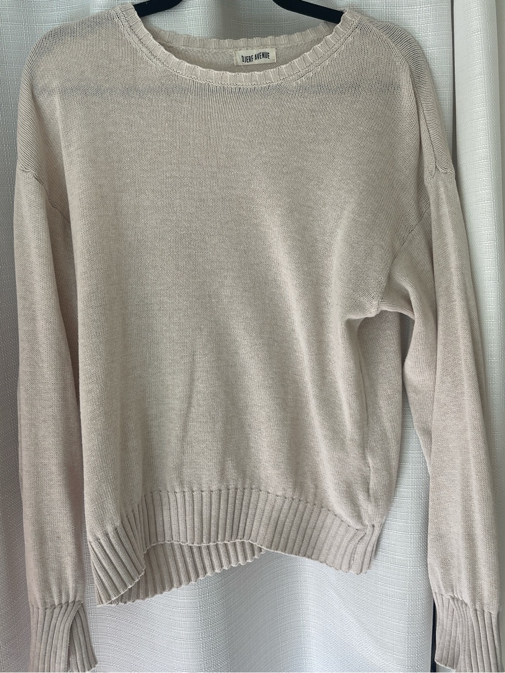 Djerf Avenue Soft Cream Scoop Neck Sweater